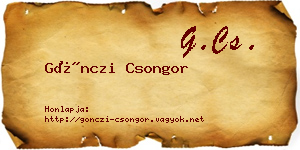 Gönczi Csongor névjegykártya